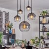 Koyoto lampa wisząca, kula świetlna, lampa wisząca przezroczysty, przydymiony, 5-punktowe