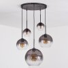 Koyoto lampa wisząca, kula świetlna, lampa wisząca przezroczysty, przydymiony, 5-punktowe