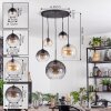 Koyoto lampa wisząca, kula świetlna, lampa wisząca bursztynowy, przezroczysty, przydymiony, 5-punktowe