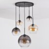 Koyoto lampa wisząca, kula świetlna, lampa wisząca bursztynowy, przezroczysty, przydymiony, 5-punktowe