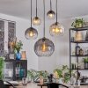 Koyoto lampa wisząca, kula świetlna, lampa wisząca bursztynowy, przezroczysty, przydymiony, 5-punktowe