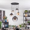 Koyoto lampa wisząca, kula świetlna, lampa wisząca bursztynowy, przezroczysty, przydymiony, 5-punktowe