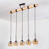 Ripoll lampa wisząca, kula świetlna, lampa wisząca kolory naturalne, czarny, 5-punktowe