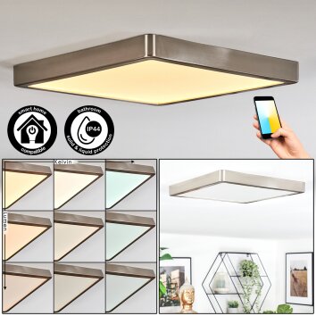 Finsrud Lampa łazienkowa, Lampa sufitowa, Panel LED Nikiel matowy, 1-punktowy Finsrud Lampa łazienkowa, Lampa sufitowa, Panel LED Nikiel matowy, 1-punktowy