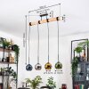 Koyoto lampa wisząca, kula świetlna, lampa wisząca kolory naturalne, czarny, 4-punktowe