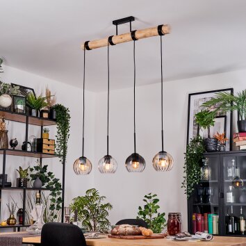 Koyoto lampa wisząca, kula świetlna, lampa wisząca kolory naturalne, czarny, 4-punktowe