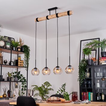 Koyoto lampa wisząca, kula świetlna, lampa wisząca kolory naturalne, czarny, 4-punktowe