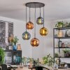 Ripoll lampa wisząca, kula świetlna, lampa wisząca niebeieski, złoty, miedziany, 5-punktowe