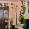 Koyoto kula świetlna, lampa stojąca bursztynowy, chrom, przydymiony, 3-punktowe