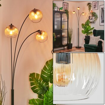 Koyoto Kula świetlna, Lampa stojąca W kolorze bursztynu, Przezroczysty, 3-punktowe