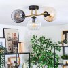 Koyoto lampa sufitowa, kula świetlna złoty, czarny, 3-punktowe
