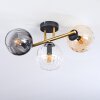 Koyoto lampa sufitowa, kula świetlna złoty, czarny, 3-punktowe
