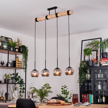 Ripoll lampa wisząca, kula świetlna, lampa wisząca kolory naturalne, czarny, 4-punktowe
