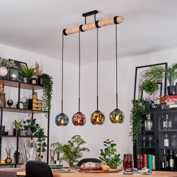 Ripoll Lampa wisząca, Kula świetlna, Lampa wisząca Ecru, Czarny, 4-punktowe