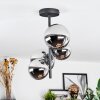 Chehalis lampa sufitowa, kula świetlna chrom, przezroczysty, przydymiony, 4-punktowe
