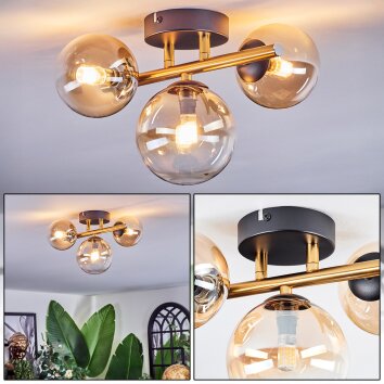 Chehalis Lampa sufitowa, Kula świetlna Złoty, Czarny, 3-punktowe Chehalis Lampa sufitowa, Kula świetlna Złoty, Czarny, 3-punktowe