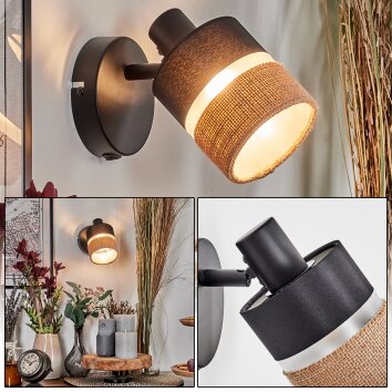 Fallhagen Lampa ścienna, Spot ścienny Czarny, 1-punktowy Fallhagen Lampa ścienna, Spot ścienny Czarny, 1-punktowy