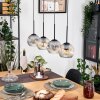 Koyoto lampa wisząca, kula świetlna, lampa wisząca kolory naturalne, czarny, 4-punktowe