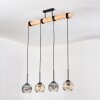 Koyoto lampa wisząca, kula świetlna, lampa wisząca kolory naturalne, czarny, 4-punktowe