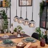 Ripoll lampa wisząca, kula świetlna, lampa wisząca kolory naturalne, czarny, 4-punktowe