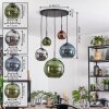 Koyoto lampa wisząca, kula świetlna, lampa wisząca niebeieski, chrom, zielony, miedziany, przydymiony, 5-punktowe