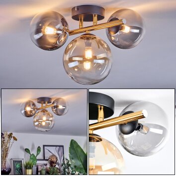 Chehalis Lampa sufitowa, Kula świetlna Złoty, Czarny, 3-punktowe Chehalis Lampa sufitowa, Kula świetlna Złoty, Czarny, 3-punktowe