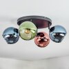 Koyoto lampa sufitowa, kula świetlna niebeieski, zielony, miedziany, 4-punktowe