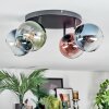 Koyoto lampa sufitowa, kula świetlna niebeieski, zielony, przezroczysty, miedziany, 4-punktowe
