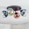 Koyoto lampa sufitowa, kula świetlna niebeieski, zielony, przezroczysty, miedziany, 4-punktowe