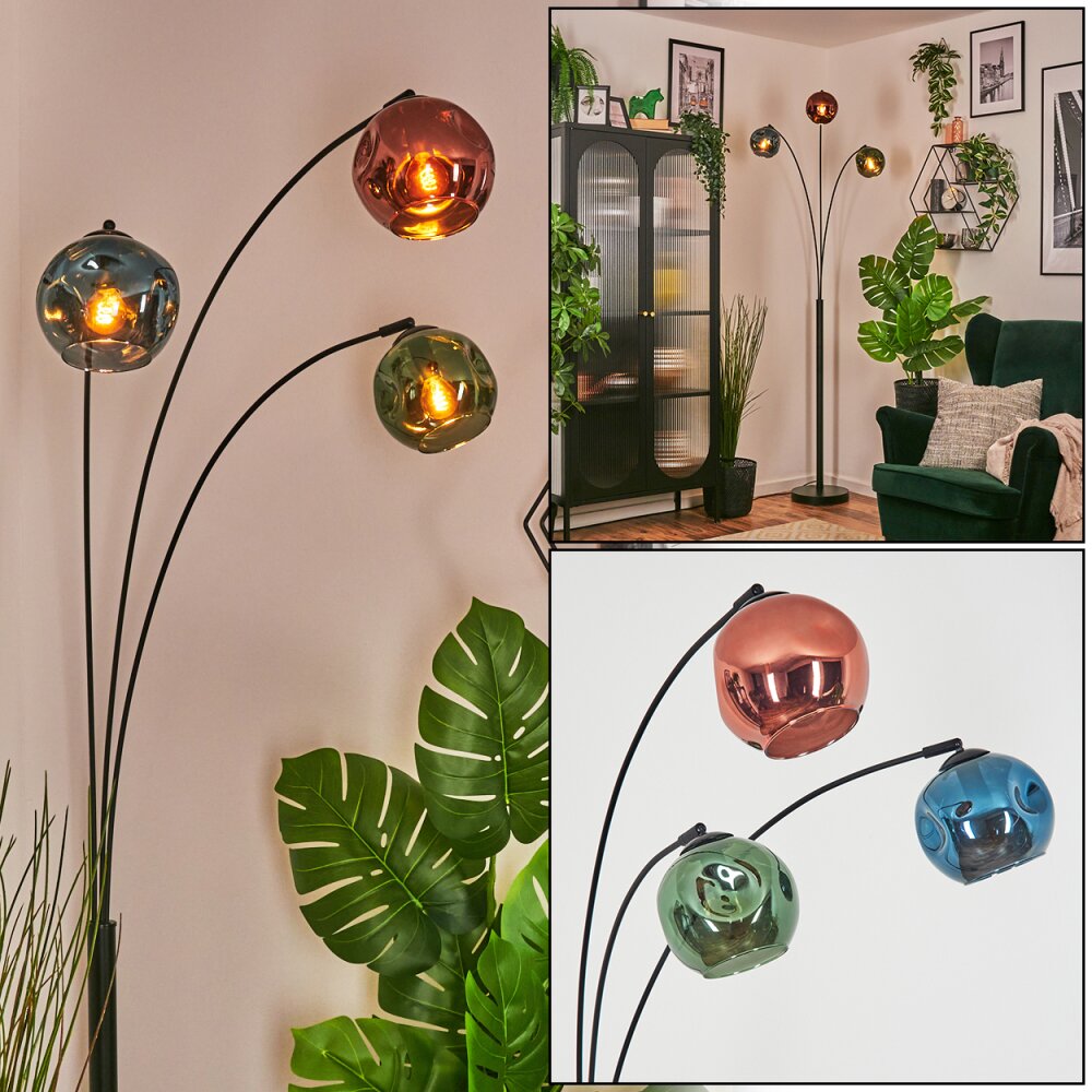 Ripoll Kula świetlna, Lampa stojąca Niebeieski, Zielony, W kolorze miedzi, 3-punktowe main product photo