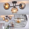 Ripoll lampa sufitowa, kula świetlna chrom, przezroczysty, przydymiony, 3-punktowe