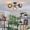 Ripoll lampa sufitowa, kula świetlna chrom, przezroczysty, przydymiony, 3-punktowe