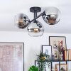 Koyoto lampa sufitowa, kula świetlna chrom, przezroczysty, przydymiony, 3-punktowe