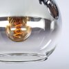 Koyoto lampa sufitowa, kula świetlna chrom, przezroczysty, przydymiony, 3-punktowe