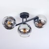 Koyoto lampa sufitowa, kula świetlna chrom, przezroczysty, przydymiony, 3-punktowe