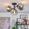Koyoto lampa sufitowa, kula świetlna chrom, przezroczysty, przydymiony, 3-punktowe