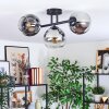 Koyoto lampa sufitowa, kula świetlna chrom, przezroczysty, przydymiony, 3-punktowe