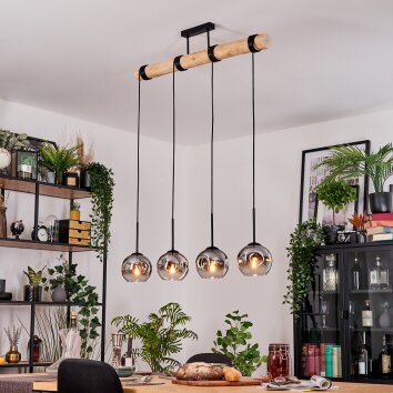 Ripoll Lampa wisząca, Kula świetlna, Lampa wisząca Ecru, Czarny, 4-punktowe