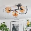 Koyoto lampa sufitowa, kula świetlna bursztynowy, 3-punktowe