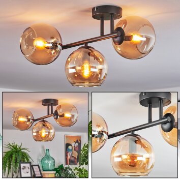 Koyoto lampa sufitowa, kula świetlna bursztynowy, 3-punktowe