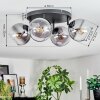 Koyoto lampa sufitowa, kula świetlna przezroczysty, przydymiony, 4-punktowe