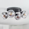 Koyoto lampa sufitowa, kula świetlna przezroczysty, przydymiony, 4-punktowe