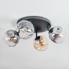 Ripoll lampa sufitowa, kula świetlna bursztynowy, przezroczysty, przydymiony, 4-punktowe
