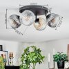 Ripoll lampa sufitowa, kula świetlna bursztynowy, przezroczysty, przydymiony, 4-punktowe