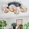 Ripoll Lampa sufitowa, Kula świetlna W kolorze bursztynu, 4-punktowe
