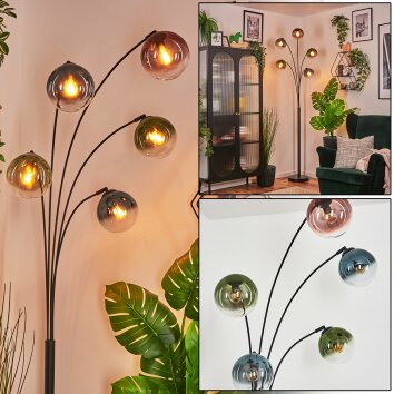 Gastor Kula świetlna, Lampa stojąca Niebeieski, Zielony, Przezroczysty, W kolorze miedzi, 5-punktowe