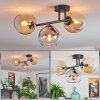 Koyoto Lampa sufitowa, Kula świetlna W kolorze bursztynu, Przezroczysty, Przydymiony, 3-punktowe