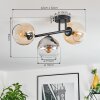 Koyoto Lampa sufitowa, Kula świetlna W kolorze bursztynu, Przezroczysty, Przydymiony, 3-punktowe