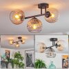 Koyoto lampa sufitowa, kula świetlna bursztynowy, przezroczysty, przydymiony, 3-punktowe