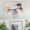 Koyoto lampa sufitowa, kula świetlna bursztynowy, przezroczysty, przydymiony, 3-punktowe